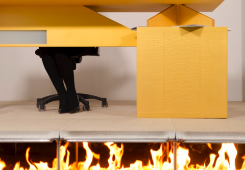 Panels blocks the flame.