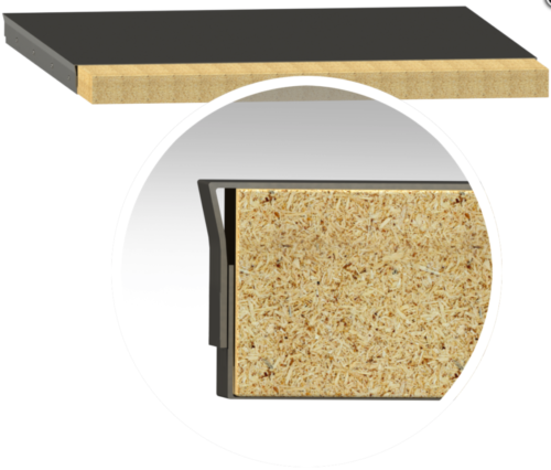 Encapsulated panels chipboard in-fill